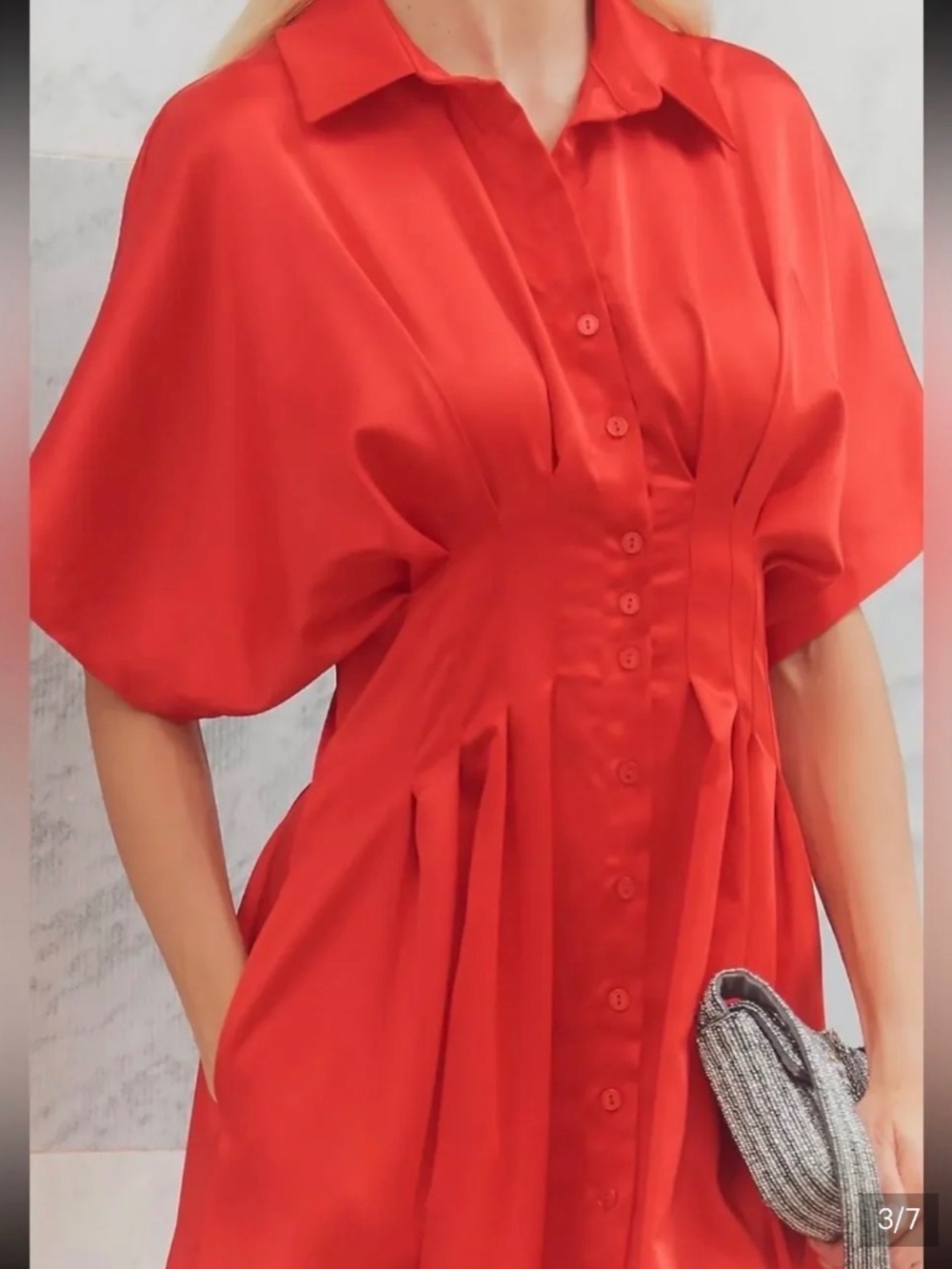 The Tobie Satin Shirt Dress by Exquise